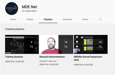 Picture of The MDENet YouTube channel.